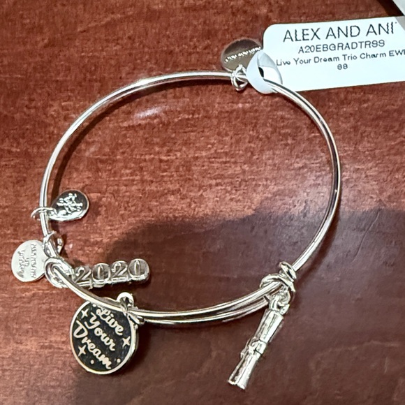 Alex and Ani NWT "Live Your Dream" 6 Charm Bangle Bracelet - Picture 3 of 6